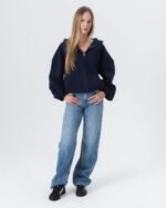 CRYSTALAND ESSENTIAL DARK NAVY ZIP HOODIE - obrazek 2