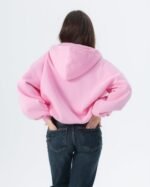 CRYSTALAND ESSENTIAL BABY PINK ZIP HOODIE - obrazek 3