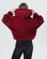 CRYSTALAND ESSENTIAL BURGUNDY HOODIE - obrazek 5