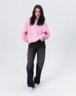 CRYSTALAND ESSENTIAL BABY PINK HOODIE - obrazek 4