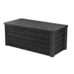 💕Wyprzedaż💕Keter Outdoor Storage Deck Box, 150 galonowy kosz na śmieci z żywicy i ławka tarasowa - obrazek 2